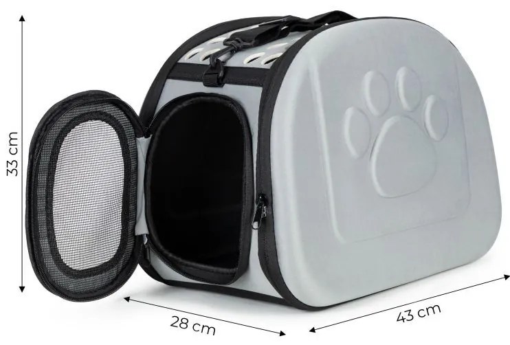 Borsa da trasporto per cani e gatti - grigio