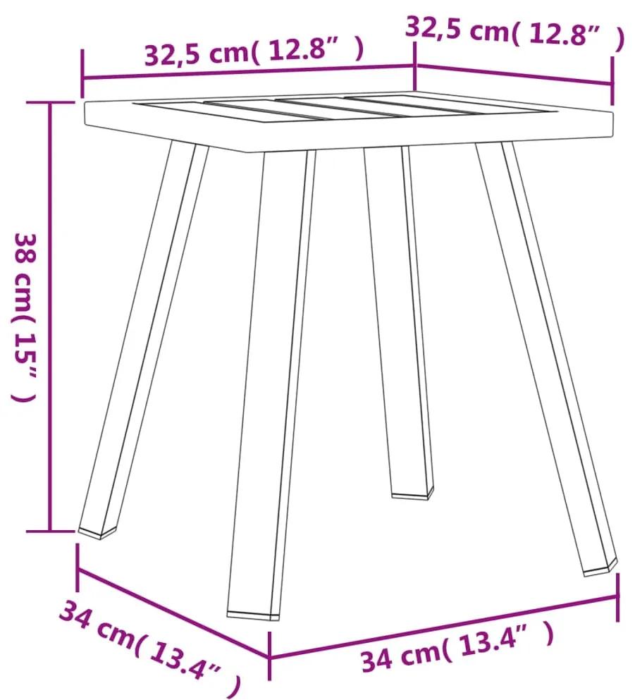 Tavolo da Giardino Antracite 34x34x38 cm Acciaio