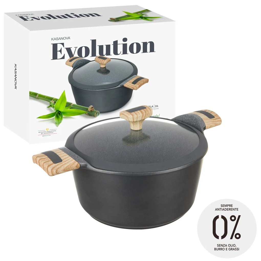 Casseruola 24 cm con coperchio Evolution