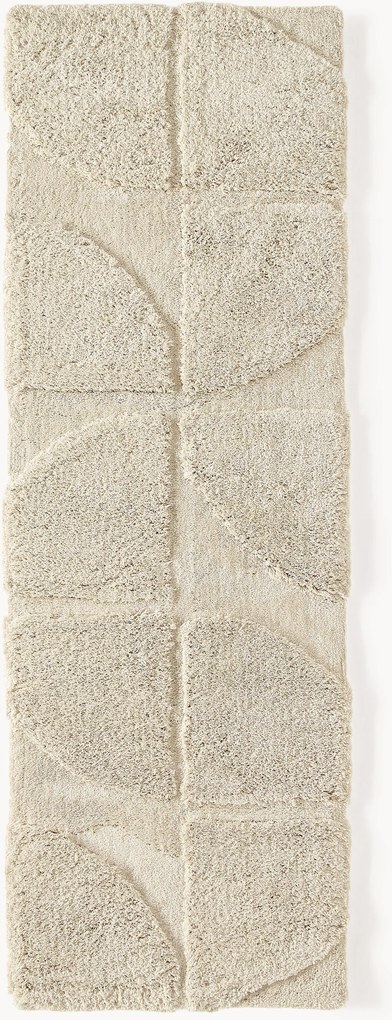 Passatoia soffice a pelo lungo con motivo in rilievo Jade