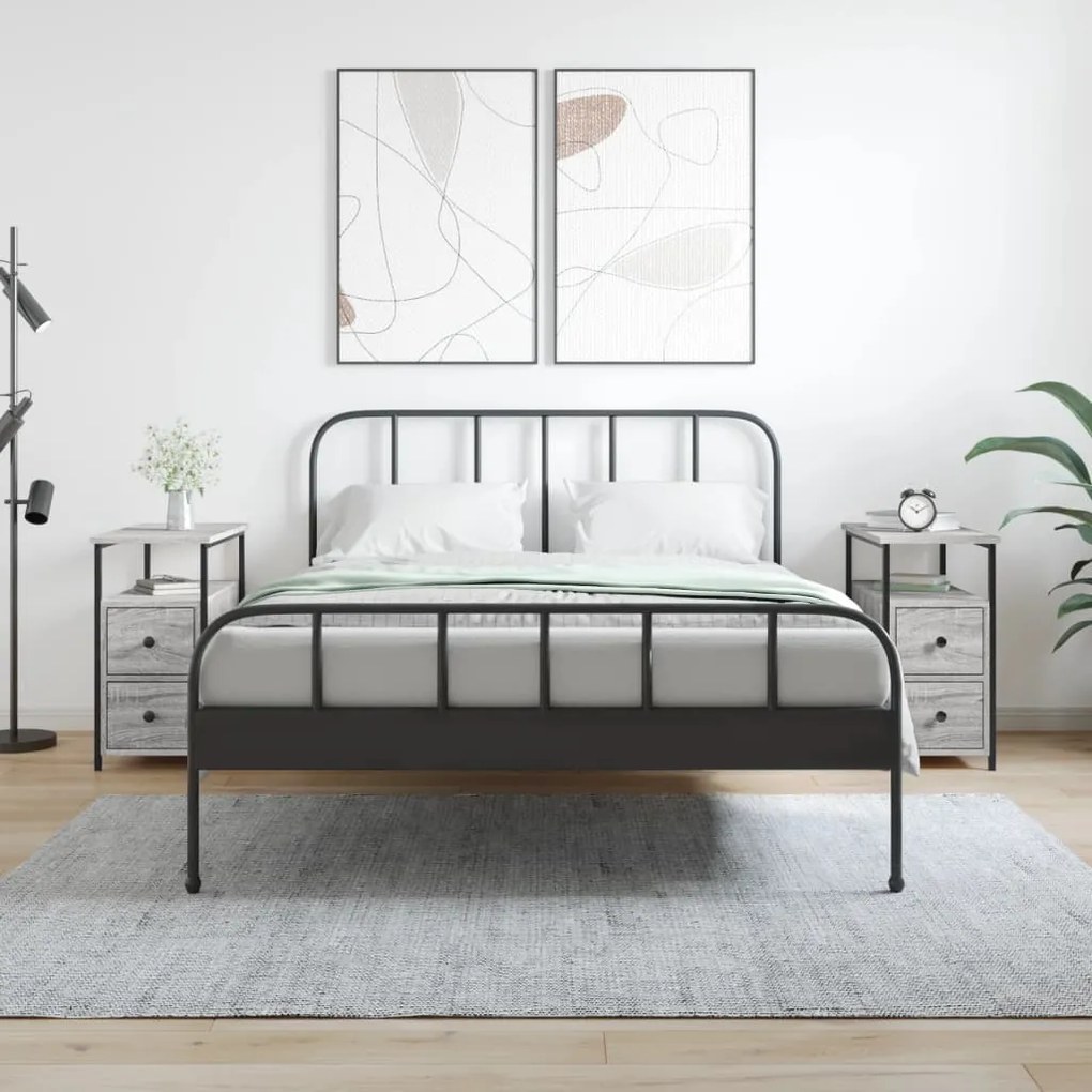 Comodini 2 Pz Grigio Sonoma 30x60x60 Cm İn Legno Multistrato /