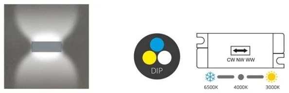 Ecolite ZFP12-CR - Applique a LED da esterno BRICK 2xLED/6W/230V IP65 nero