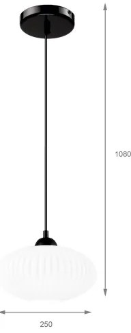 Lampadario a sospensione con filo HARMA 1xE27/15W/230V diametro 25 cm bianco/nero