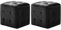 Comodini 2 pz Nero 30x30x30 cm in Tessuto Vellutato cod mxl 49800