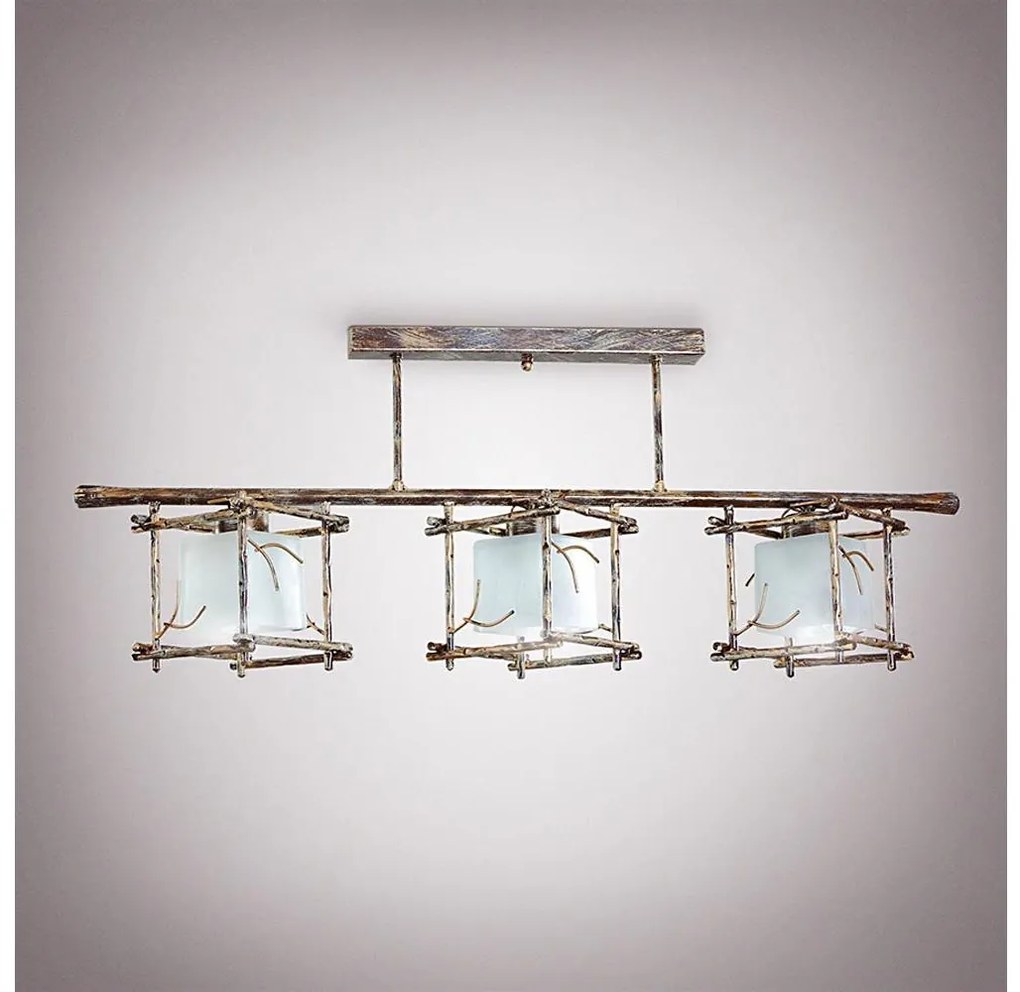 Lampadario a sospensione con supporto rigido SAVANNAH KUBO 3xE27/40W/230V chiaro