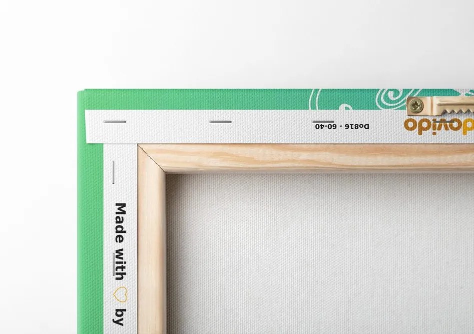 Quadro su tela – Mandala bianco su sfondo verde acqua