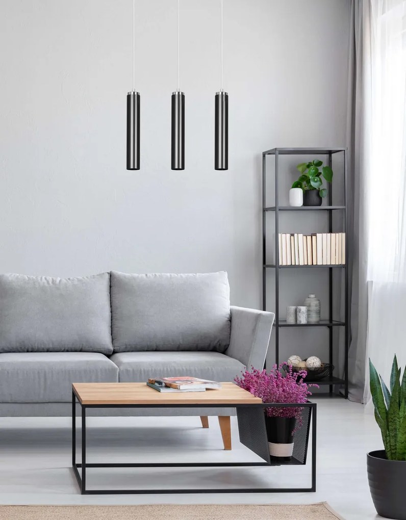 Lampadario a Sospensione in Acciaio 3xGU10 LUNA 3 da interno