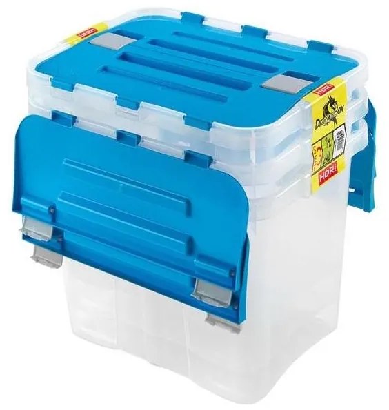 SET 3x Contenitore DRAGON 24 l blu/trasparente
