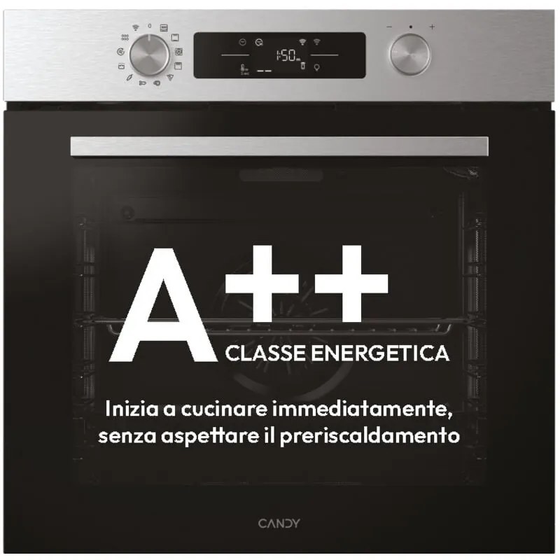 CA6 N3B1HTX Forno 78 l a++ Nero Acciaio Inossidabile - Candy