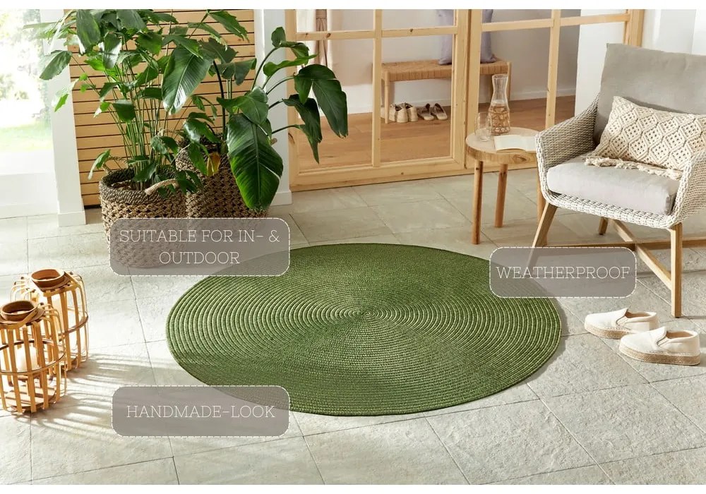 Tappeto verde rotondo per esterni ø 150 cm - NORTHRUGS