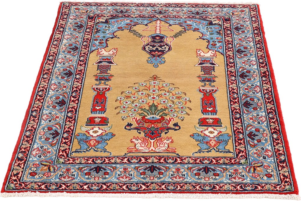 Isfahan Tappeto 110 x 160 (Iran) Annodato A Mano