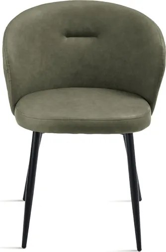 Sedia in ecopelle Oliva e sruttura in metallo SLANG 2 sedie