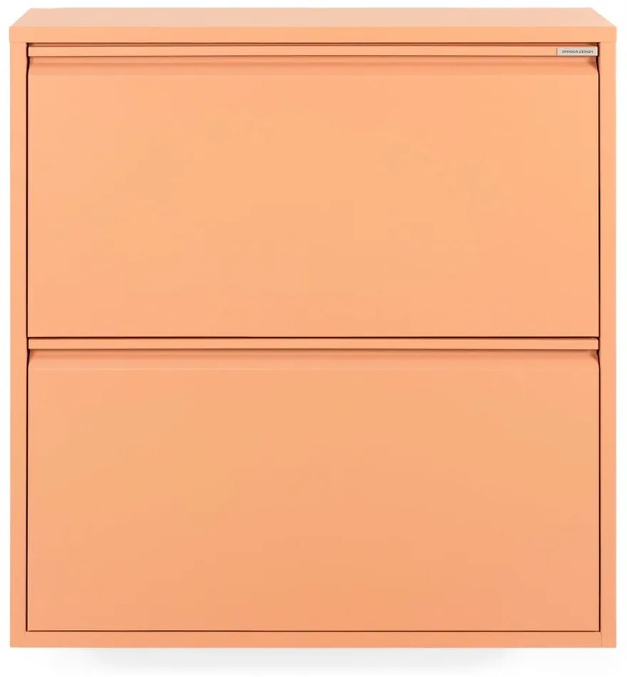 Scarpiera color salmone in metallo con ante ribaltabili 75x77,5x22,5 cm Billy – Spinder Design