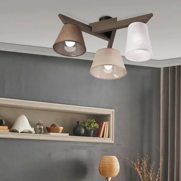 Brilagi - Lampadario LED ANTHONY 3xE14/40W/230V rovere noce