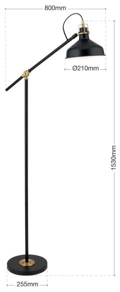 Orion Dimmerabile 12-1192/1 - Lampada con piedistallo SCHILLER 1xE27/40W/230V nero/bronzo