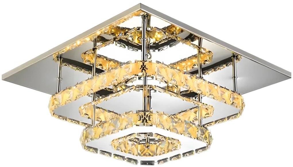 Lampada Da Soffitto Cristallo Plafoniere LED 24W Quadrato APP409-C