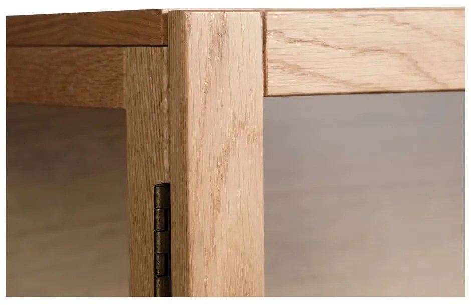 Vetrina in legno di quercia di colore naturale 140x100 cm Elba - Unique Furniture