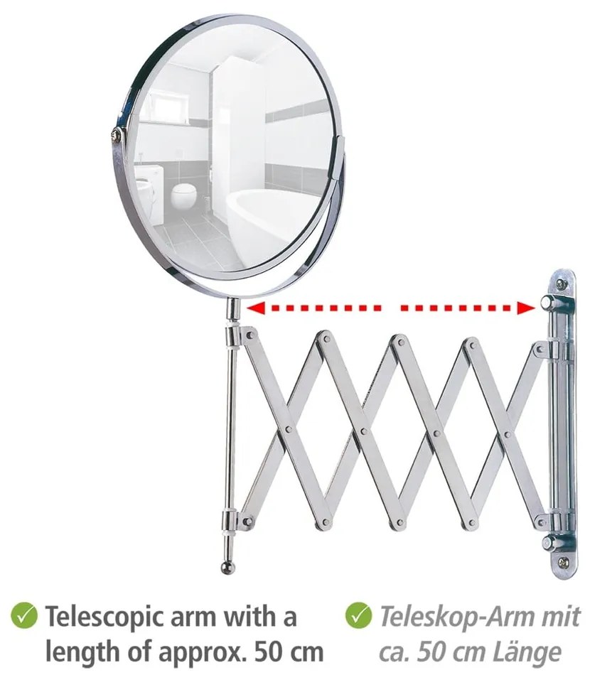 Specchio per make-up con ingrandimento (3x) ø 17 cm Exclusive – Wenko