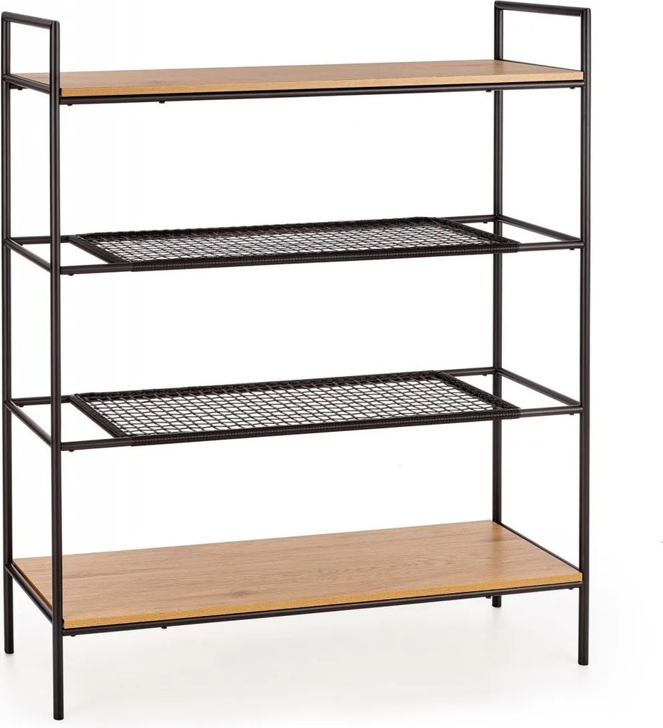 Scaffale REG-21 in rovere dorato/nero