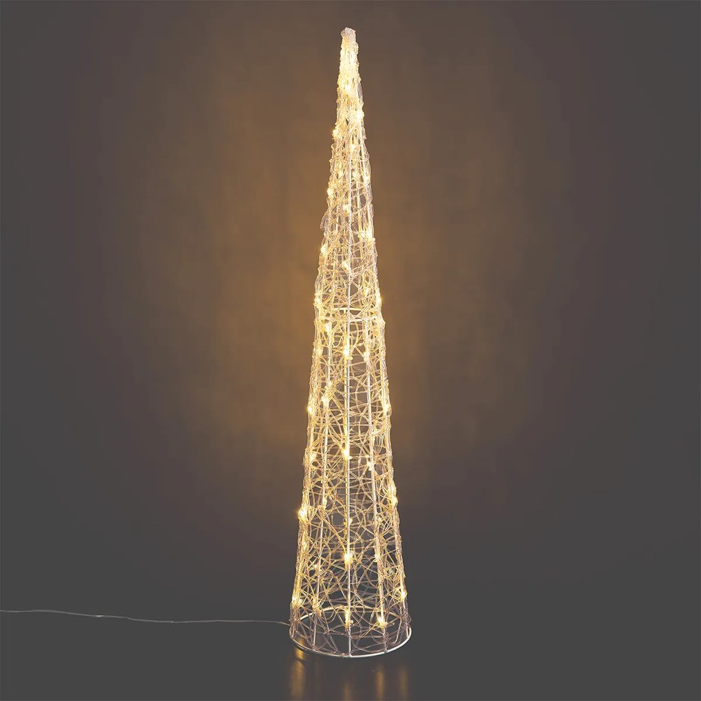 Albero di Natale trasparente 100 cm con LED IP44 - Coni