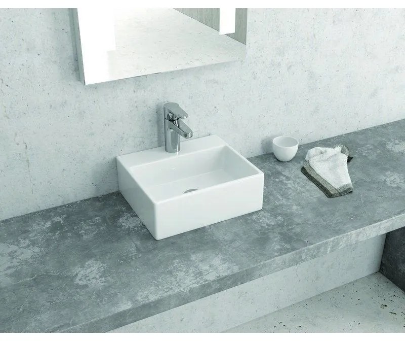 Kamalu - lavabo piccolo da appoggio 33 cm in ceramica bianca | litos-233