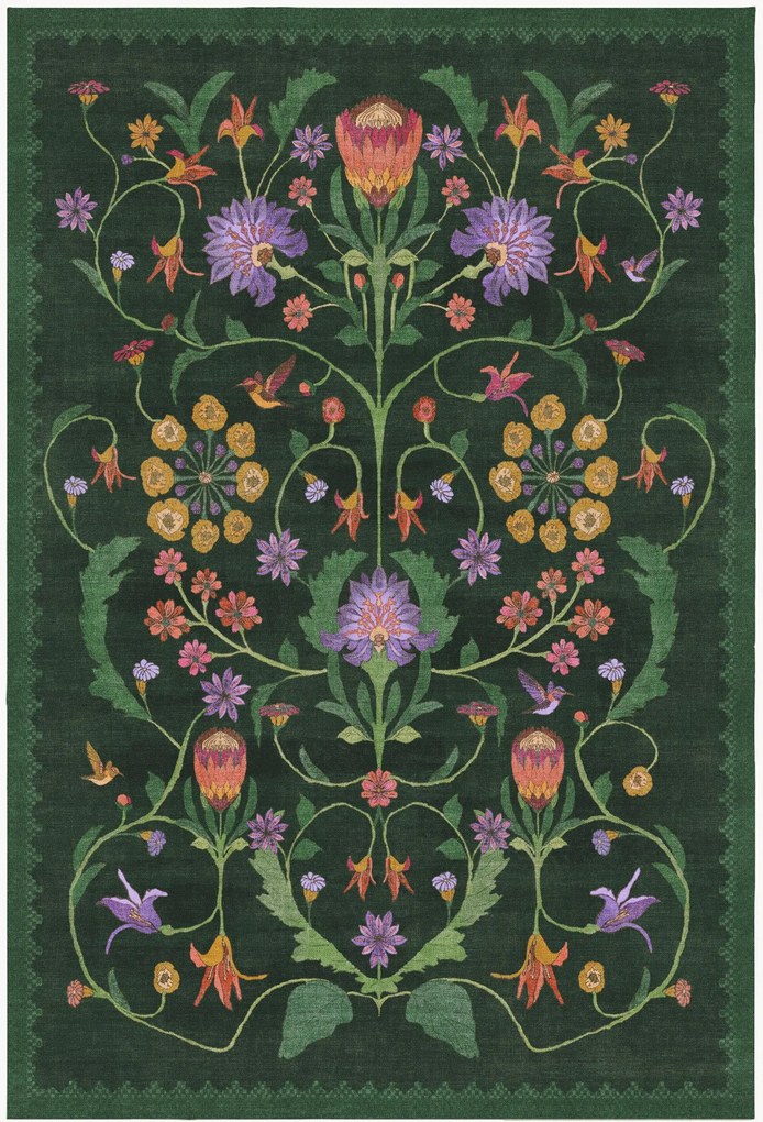 Tappeto a pelo corto lavabile Protea by Iris Apfel