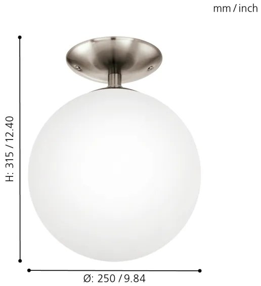 EGLO 91589 - Plafoniera RONDO 1xE27/60W diametro 25 cm