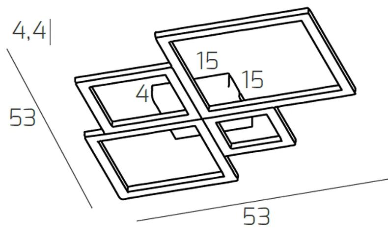 Plafoniera Moderna Quadrata Four Squares Alluminio Bianco Led 71W
