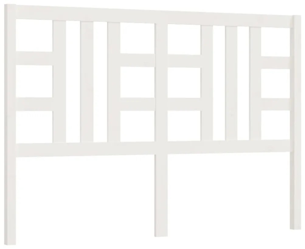 Testiera per letto bianca 156x4x100 cm legno massello di pino