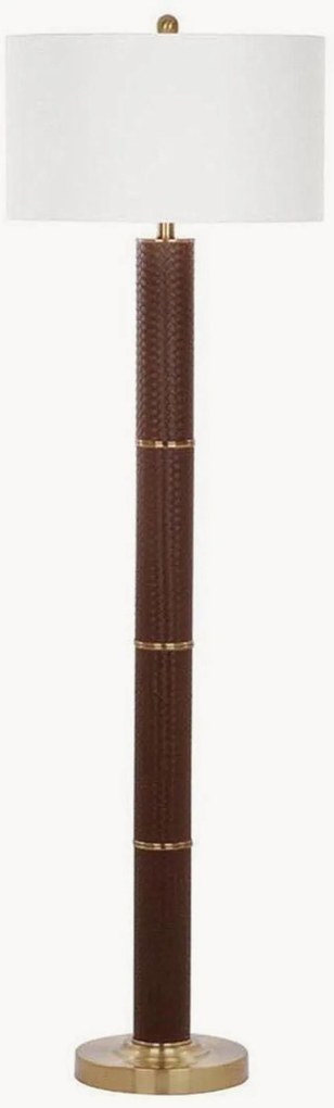 Lampada da terra a LED in similpelle con paralume in cotone Bernita