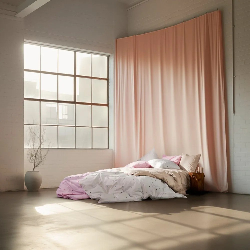 Set copripiumino e federa beige in percalle di cotone per letto singolo 140x200 cm Daisy – JUNA