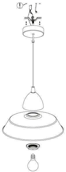 Eglo 49243 - Lampadario AUCKLAND 1xE27/60W/230V