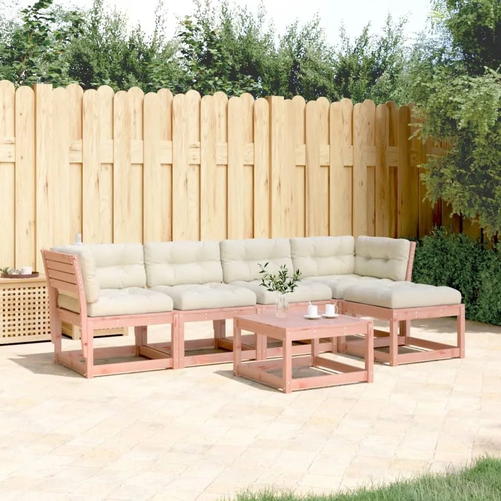 Set divani giardino 5 pz con cuscini legno massello di douglas