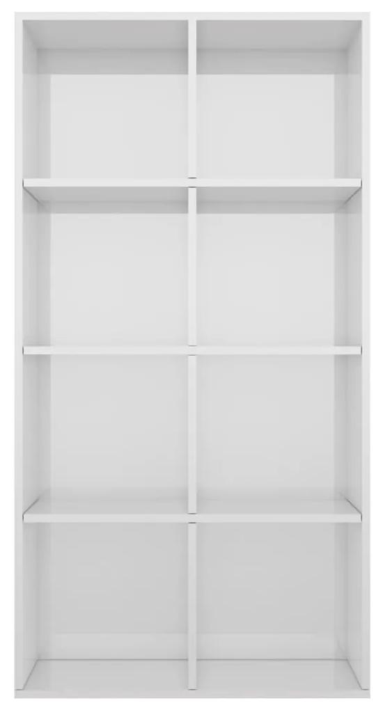 Libreria/credenza bianco lucido 66x30x130 cm in truciolato