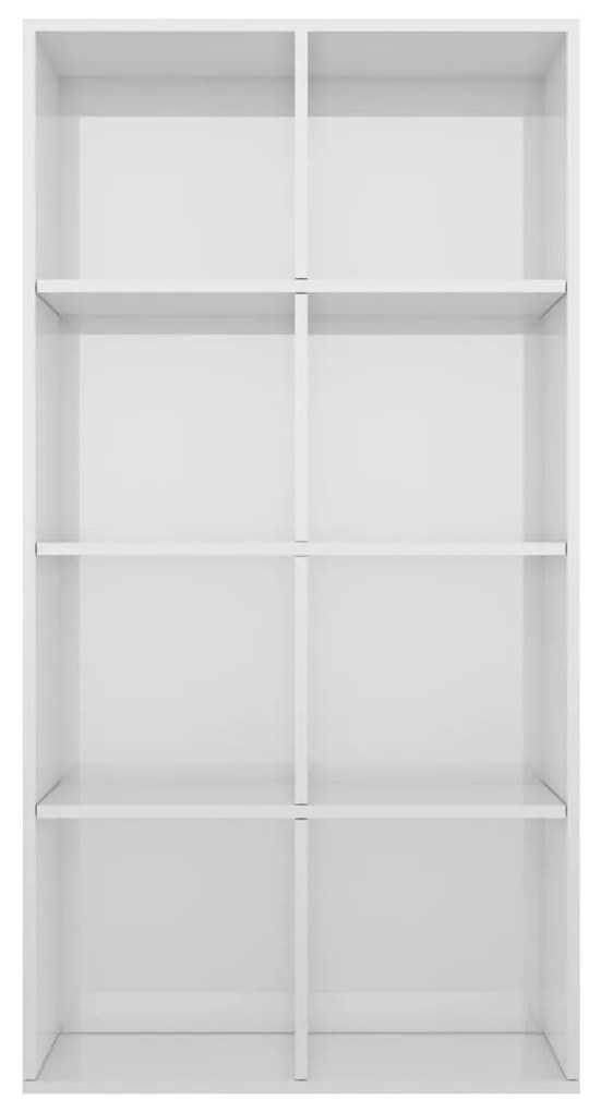 Libreria/credenza bianco lucido 66x30x130 cm in truciolato