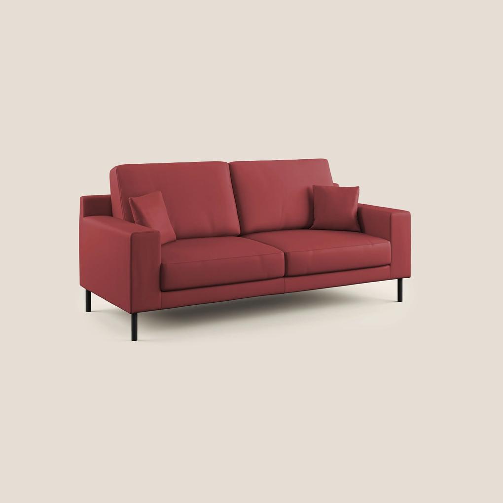 Uranio divano moderno lineare in Ecopelle impermeabile T04 rosso 146 cm