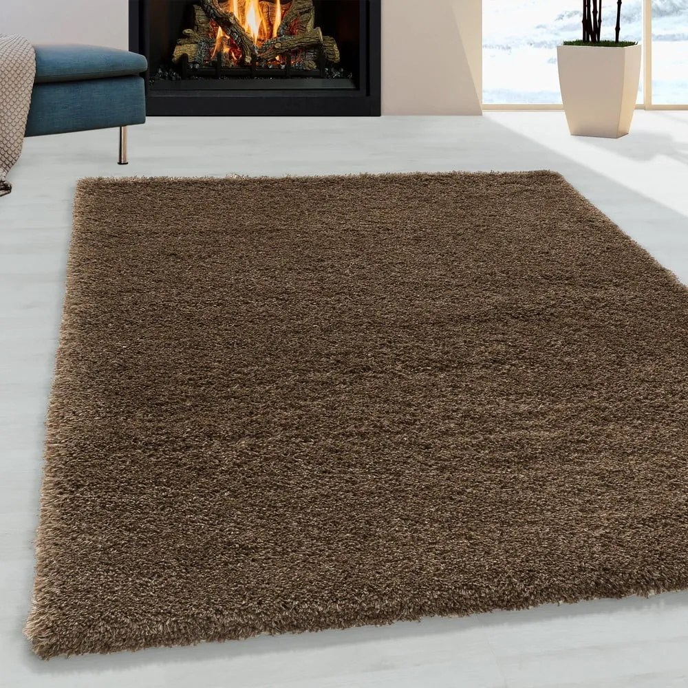 Tappeto marrone scuro 80x150 cm Fluffy - Ayyildiz Carpets
