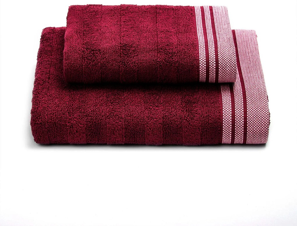 Asciugamano con Ospite in Cotone Cotton Bordeaux Caleffi