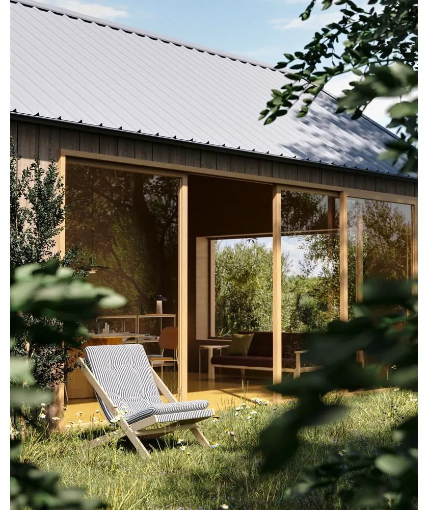 Sedia pieghevole Nero/Lino Beige Boogie - Karup Design