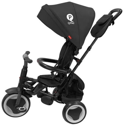 QPlay - Triciclo per bambini 3 in 1 RITO EVA PLUS nero
