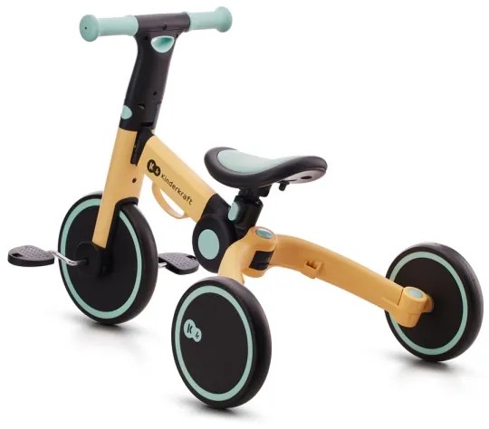 KINDERKRAFT - Bicicletta a spinta per bambini 3in1 4TRIKE giallo/menta