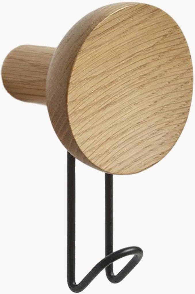 Set di 2 ganci appendiabiti in legno di quercia Around