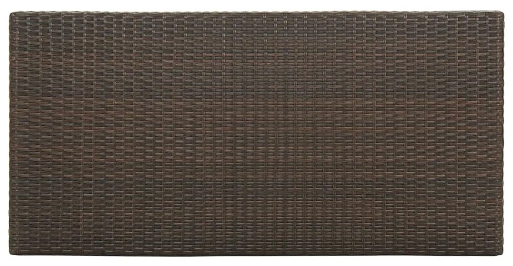 Tavolo da bar con ripiani marrone 120x60x110 cm in polyrattan