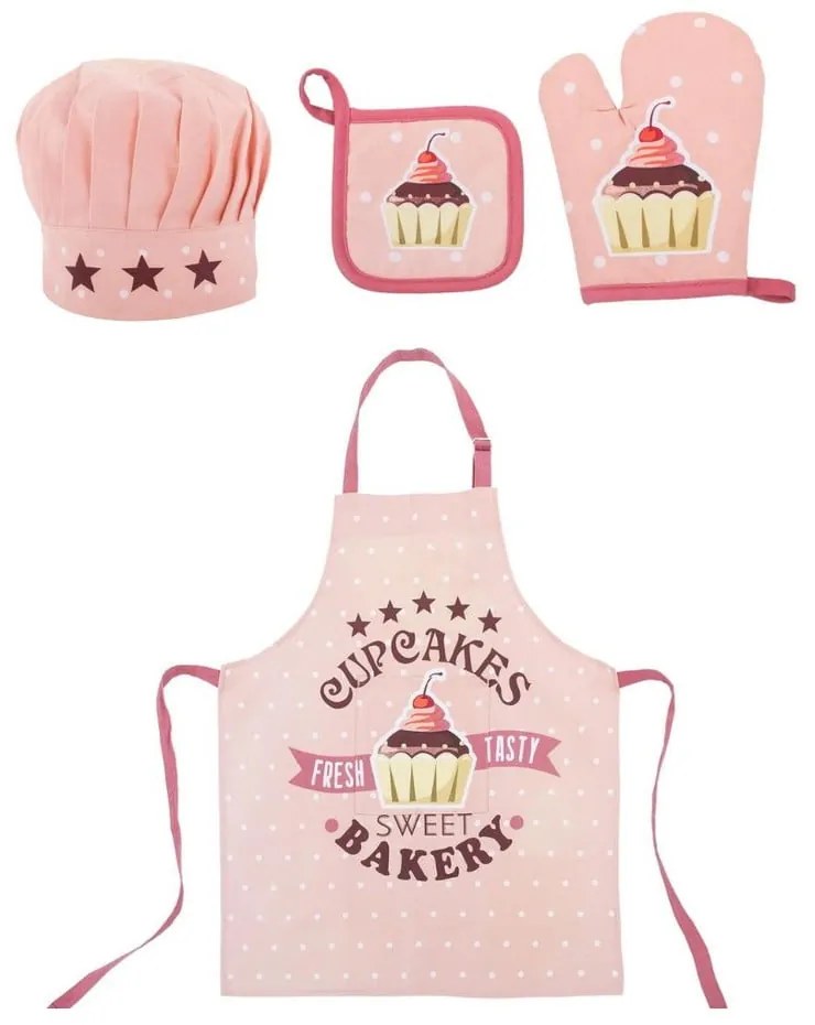 Set da cucina in cotone per bambini 4 pz Cupcakes - Tiseco Home Studio
