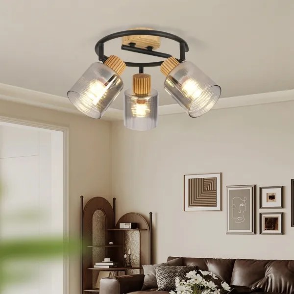 Brilagi - Faretto HYGGE 3xE14/15W/230V legno/fumé