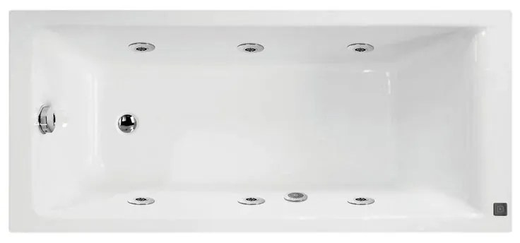 Vasca idromassaggio rettangolare Tactile Galaxy,bianco ,160, 70 cm, 6 bocchette,