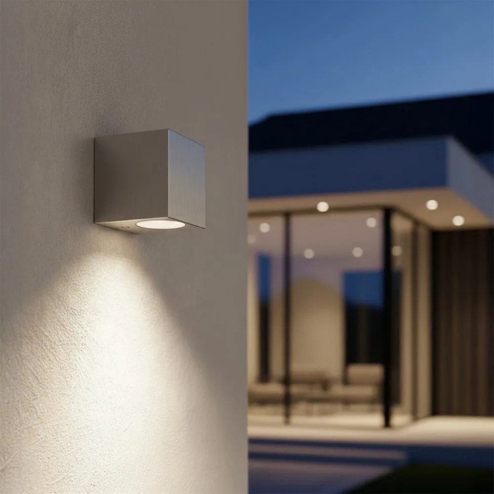 Applique Da Esterno Quadrata Monodirezionale IP65 GU10 Acciaio Inox Base GU10