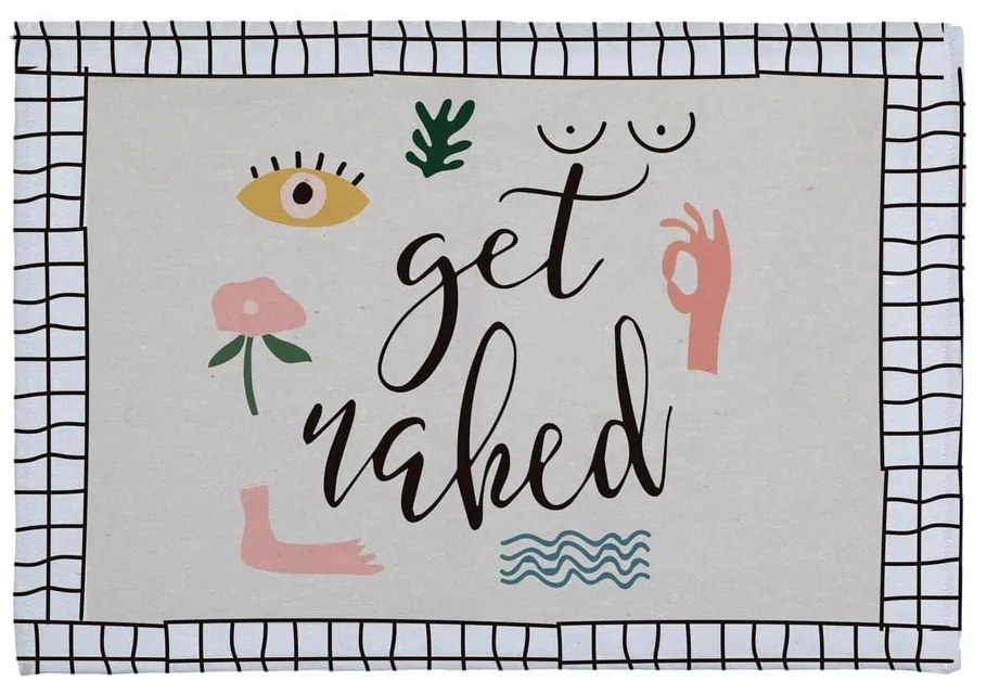 Tappetino da bagno bianco-nero 60x40 cm Get-Naked - Little Nice Things