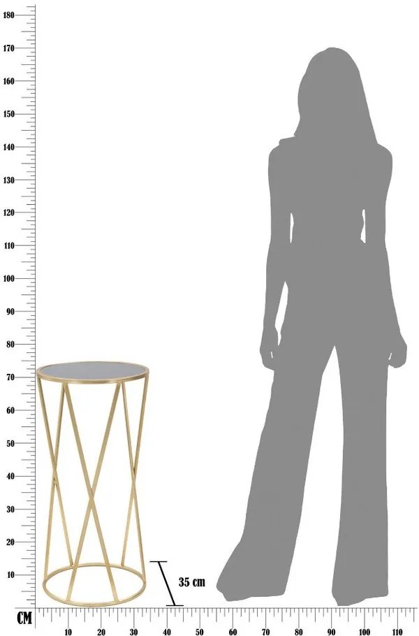 Tavolo pieghevole in nero e oro , altezza 75 cm Glam Simple - Mauro Ferretti