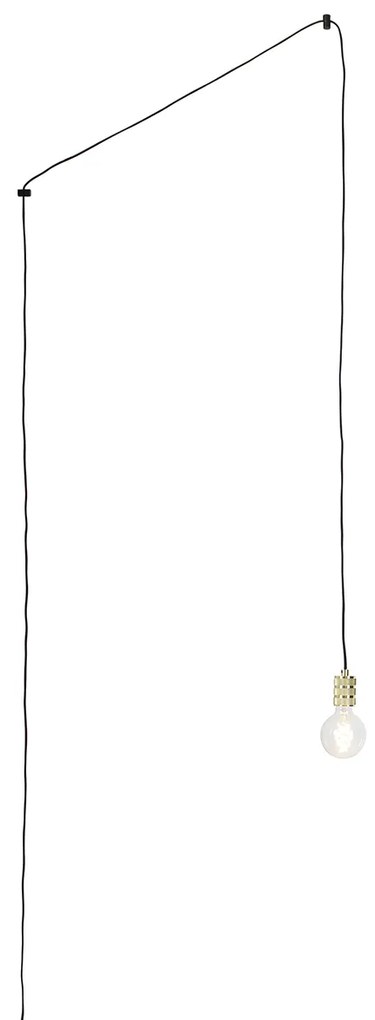 Lampada a sospensione moderna dorata con spina - Cavalux